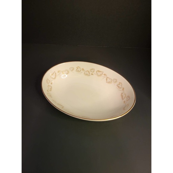 Vintage Noritake Ivory China Goldivy 9" Oval Serving Vegetable Bowl 7531 - Picture 5 of 10